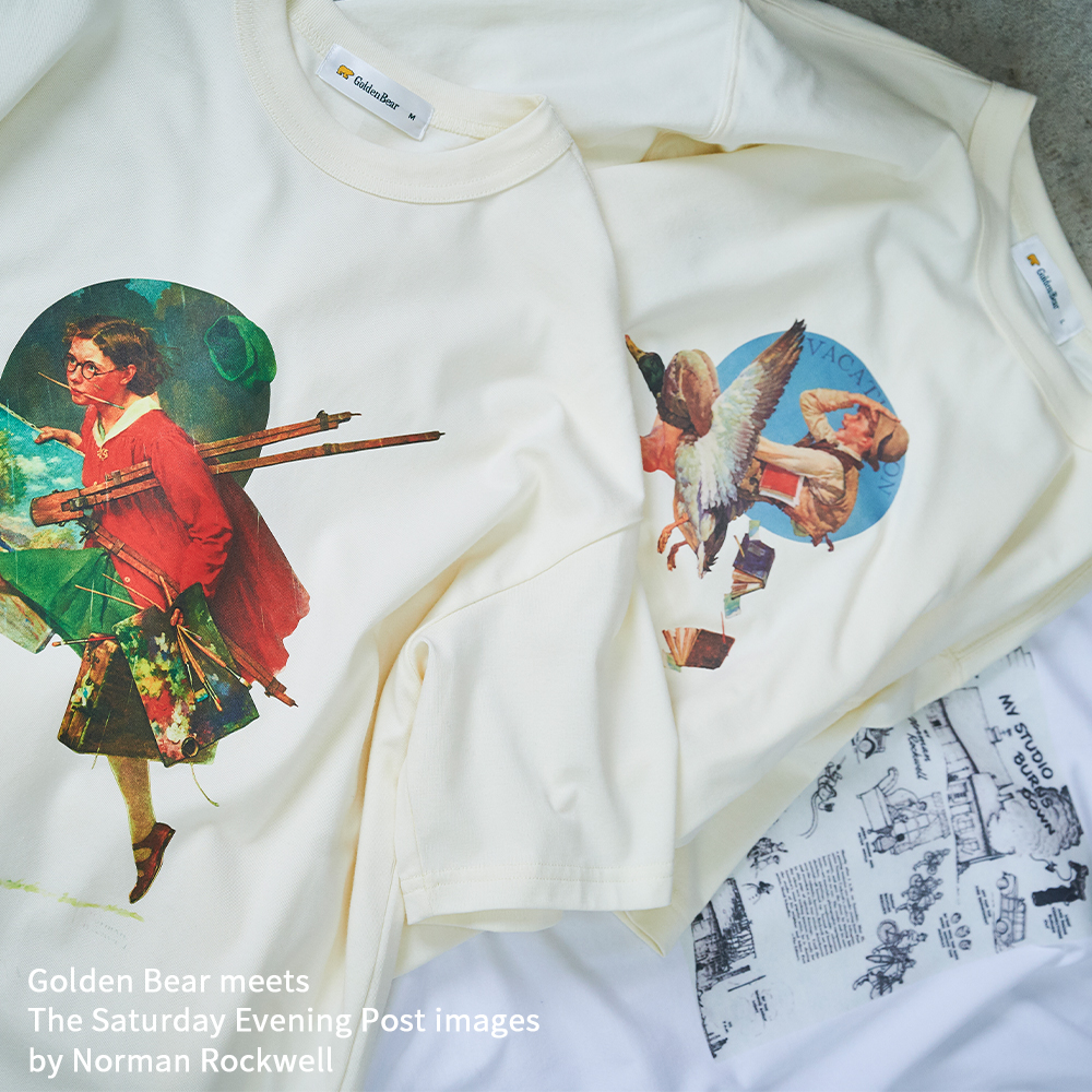 Golden Bear　 Golden Bear meets The Saturday Evening Post images by Norman Rockwell グラフィック T シャツを発売